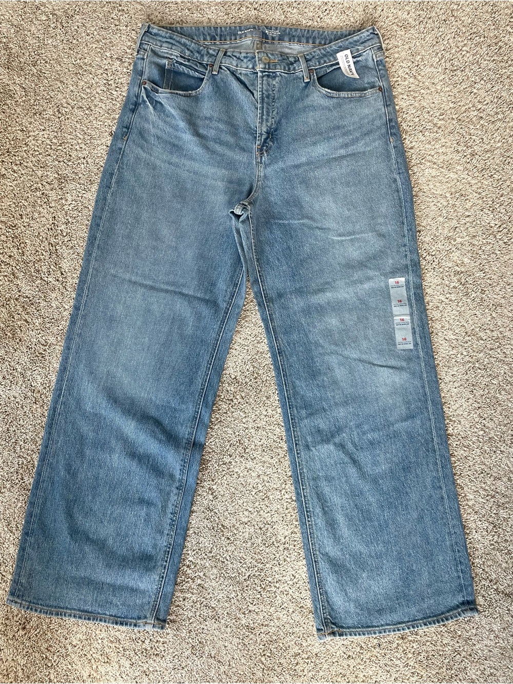 NWT Old Navy Womens 16 Extra Hi-Rise Wide Leg Medium wash jeans Retro 90s style